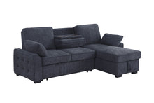 Mackenzie 91" Dark Gray Chenille Reversible Sleeper Sectional