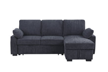 Mackenzie 91" Dark Gray Chenille Reversible Sleeper Sectional
