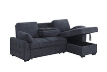Mackenzie 91" Dark Gray Chenille Reversible Sleeper Sectional