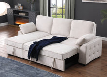 Mackenzie 91" Beige Chenille REVERSIBLE Sleeper Sectional
