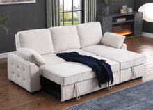 Mackenzie 91" Beige Chenille REVERSIBLE Sleeper Sectional
