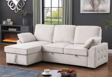 Mackenzie 91" Beige Chenille REVERSIBLE Sleeper Sectional
