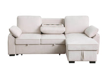 Mackenzie 91" Beige Chenille REVERSIBLE Sleeper Sectional