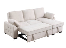 Mackenzie 91" Beige Chenille REVERSIBLE Sleeper Sectional