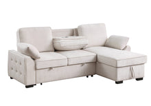 Mackenzie 91" Beige Chenille REVERSIBLE Sleeper Sectional