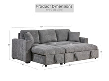 Seraphina II 97" Gray Boucle Fabric Reversible Sleeper Sectional Sofa