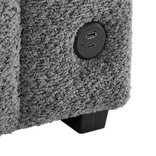 Seraphina II 97" Gray Boucle Fabric Reversible Sleeper Sectional Sofa