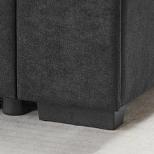 Toby 95" Black Woven Reversible Sleeper Sectional Sofa (V81395BK)