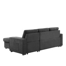 Toby 95" Black Woven Reversible Sleeper Sectional Sofa (V81395BK)
