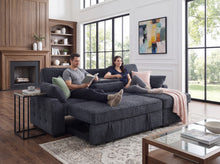 Mackenzie 91" Dark Gray Chenille Reversible Sleeper Sectional