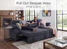 Mackenzie 91" Dark Gray Chenille Reversible Sleeper Sectional