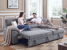 Kipling II 95" Light Gray Chenille Sleeper Sectional Sofa