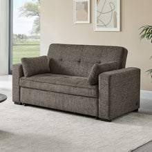 Arnold 76" Ash Brown Chenille Convertible Sofa Sleeper