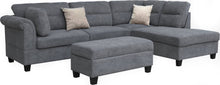Diego 100"W Gray Fabric Sectional Sofa