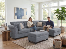 Diego 100"W Gray Fabric Sectional Sofa