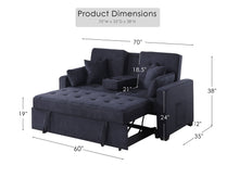 Cody II 70" Dark Gray Woven Convertible Sleeper Loveseat