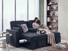 Cody II 70" Dark Gray Woven Convertible Sleeper Loveseat