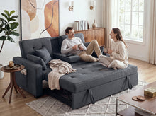 Cody II 70" Dark Gray Linen Convertible Sleeper Loveseat