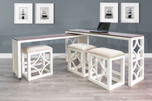 Pasadena - Nesting Console Table With Stools (5 Piece Set) - Buckskin / Marble White
