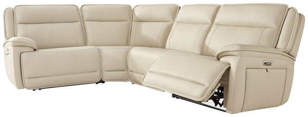 Double Deal 4-Piece Power Reclining Sectional Almond