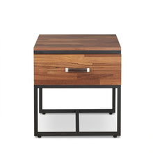 Sara - I - End Table - Walnut & Sandy Black