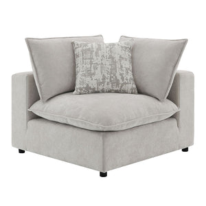 Marisa - Modular Wedge With Pillow - Beige Boucle