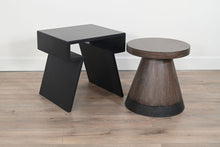 Malibu - Nesting Accent Table Set With Round Wood Stool - Weathered Rum