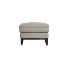 Aaron - Leather Ottoman - Mist Gray