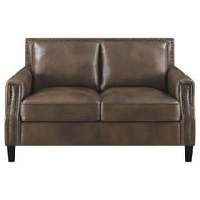Leaton - Upholstered Recessed Arm Loveseat - Brown Sugar