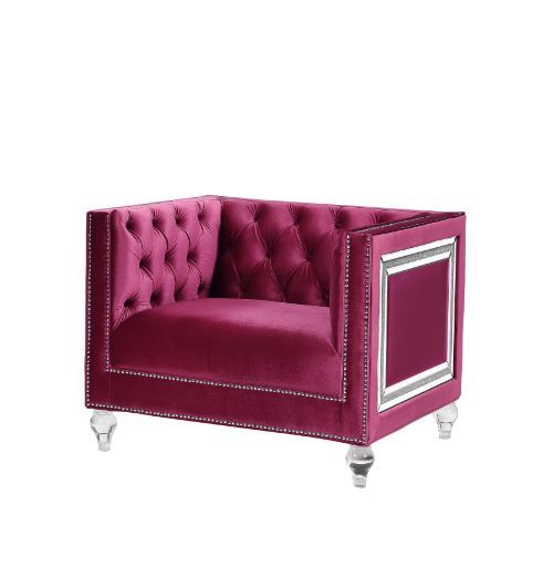 Heibero Chair (Same Lv01402) Burgundy Velvet