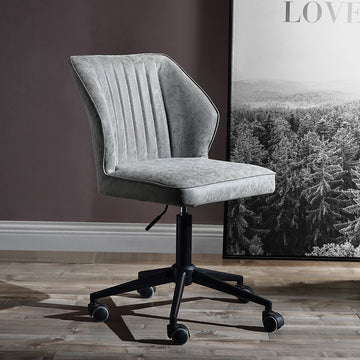 Pakuna - Office Chair - Vintage Gray Synthetic Leather & Black