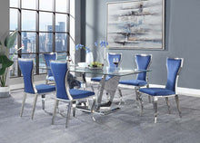 Azriel - Dining Table - Clear Glass & Mirrored Silver Finish