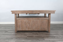 Rustic Counter-Height Extension Dining Table With Barn Door Storage - Amber