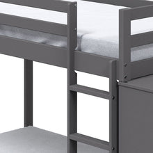 Gaston - Twin Over Twin Bunk Bed With 4 Drawers & 3 Compartments - Gray