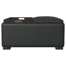 Paris - Multifunctional Upholstered Storage Ottoman With Utility Tray - Black