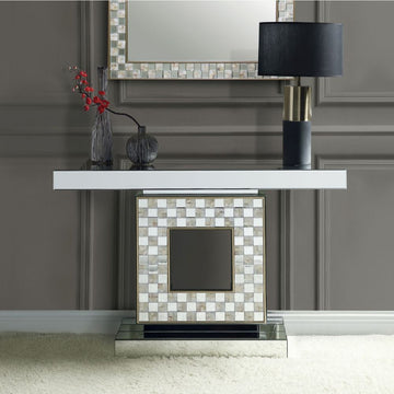 Nasa - 47" Console Table - Mirrored & Mother of Pearl