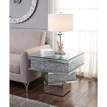 Noralie - 24" X 24" End Table - Mirrored & Faux Diamonds