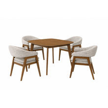 Miller - 5 Piece Set (39" Square Dining Table With 4 Arm Chairs) - Walnut / Gray