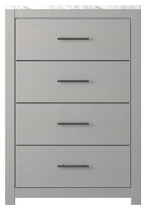 Cottonburg - Light Gray / White - Four Drawer Chest