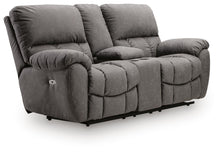 Bakerstein - Power Recline Loveseat/Console/Adjustable Headrest - Galaxy