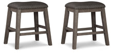 Caitbrook - Upholstered Stool (Set of 2) - Gray