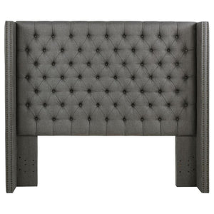 Bancroft - Upholstered Full Wingback Headboard - Gray