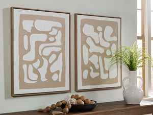 Waldett - Beige / White - Wall Art Set (Set of 2)