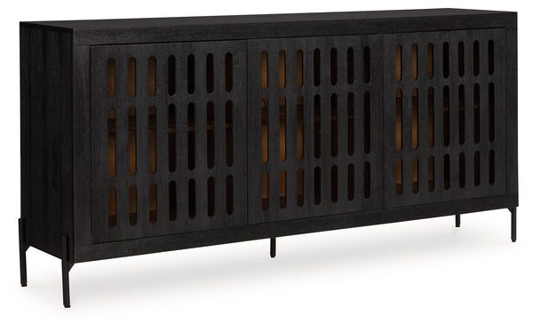 Vallisburg Accent Cabinet Black / Natural