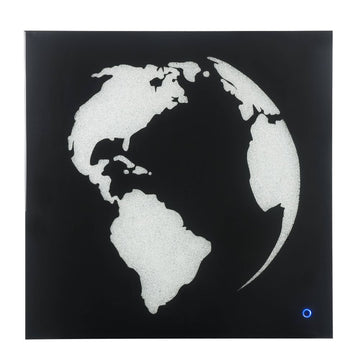 Adamas - Wall Art With LED - Smoky Glass & Faux Crystal