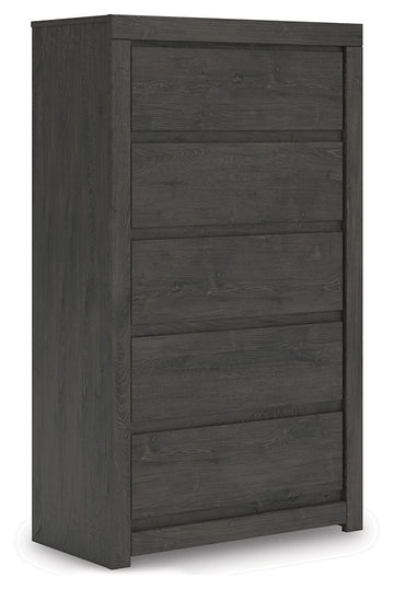 Fraluna - Five Drawer Chest - Charcoal