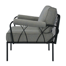 Rajni - Patio Arm Chair - Gray Fabric & Black