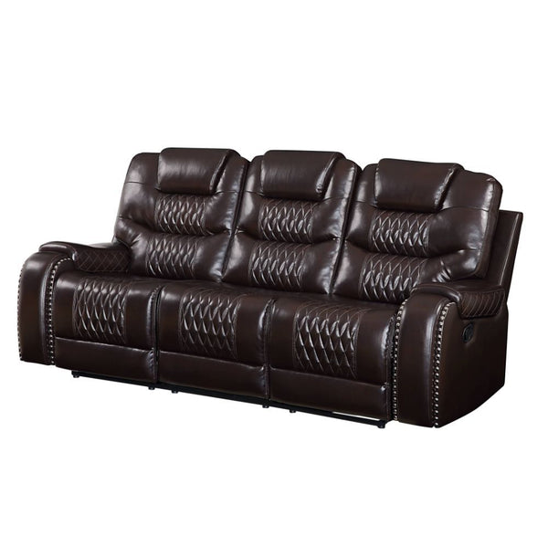 Braylon Motion Sofa Brown Synthetic Leather