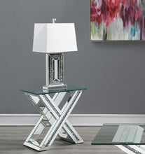 Bonnie - X-Base Rectangle Glass Top End Table - Mirror