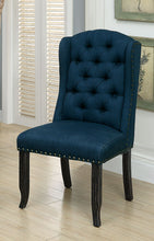 Sania - Wingback Chair (Set of 2) - Antique Black / Blue